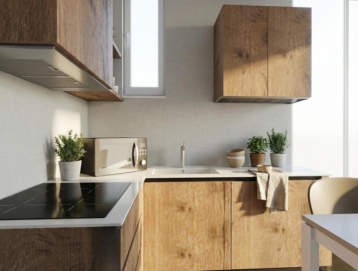 Cucina su misura in legno progettata da SESAAN Design Studio